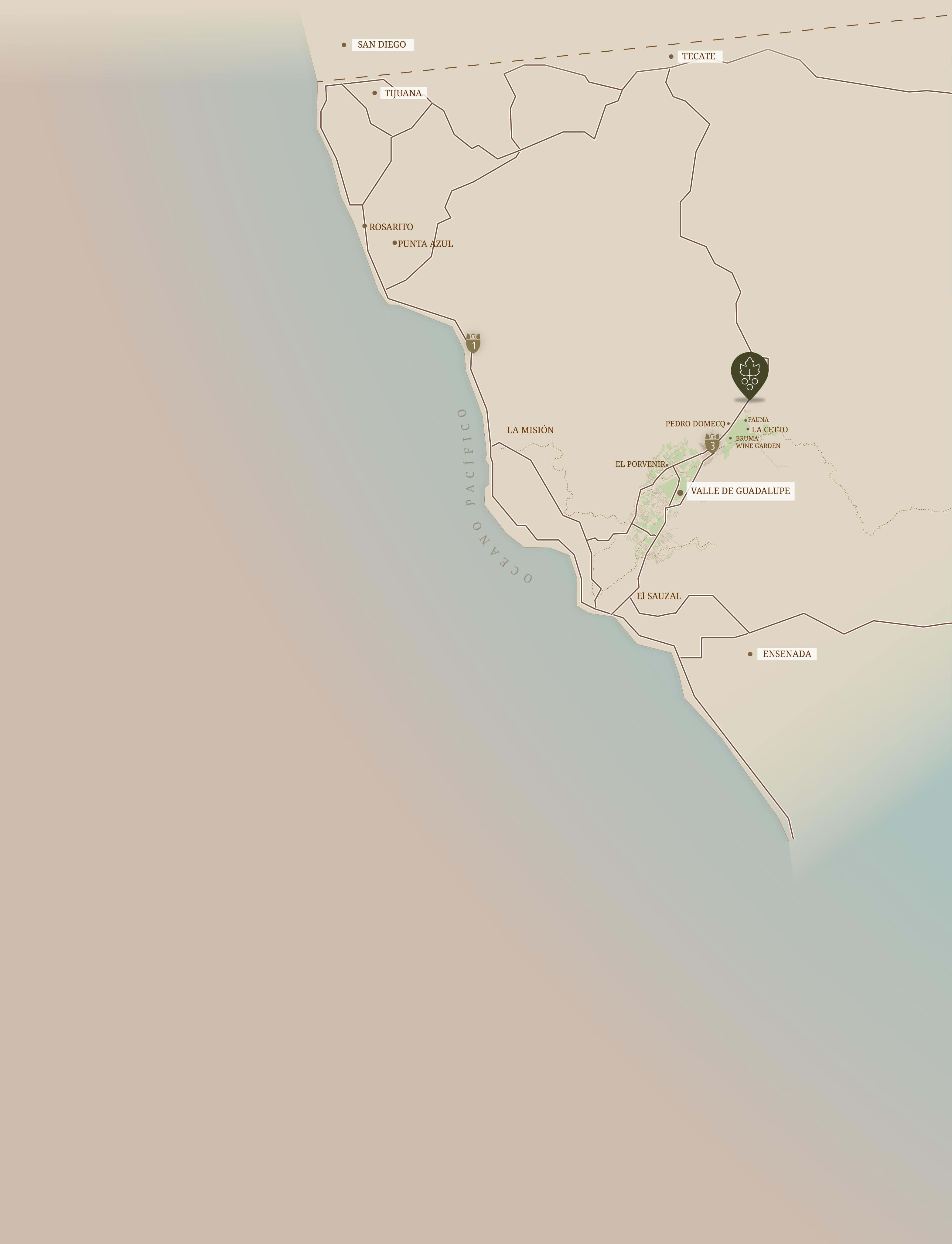 Valle de Guadalupe location map