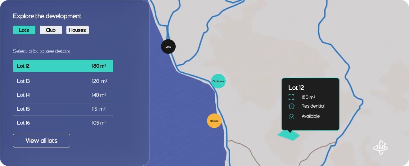 Mapa del desarrollo Laguna Bay